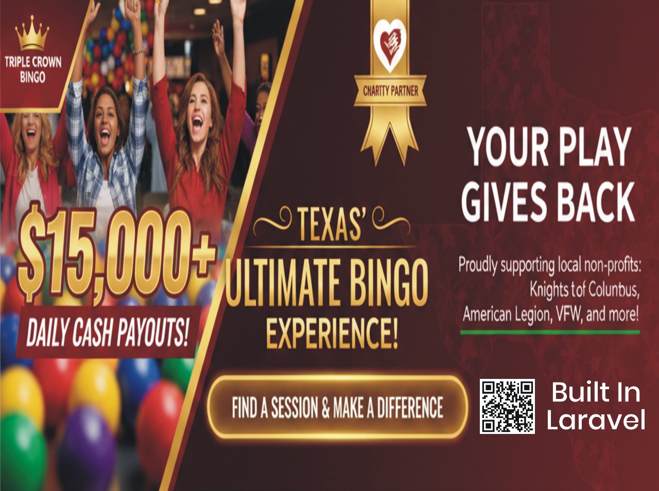 Triple Crown Bingo – Venue Website (Laravel)